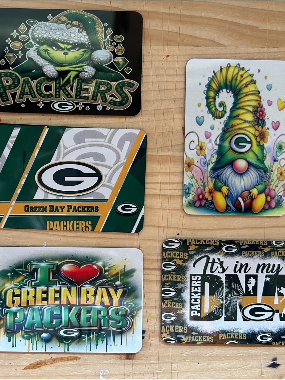 Green Bay Packers magnet sets of 5